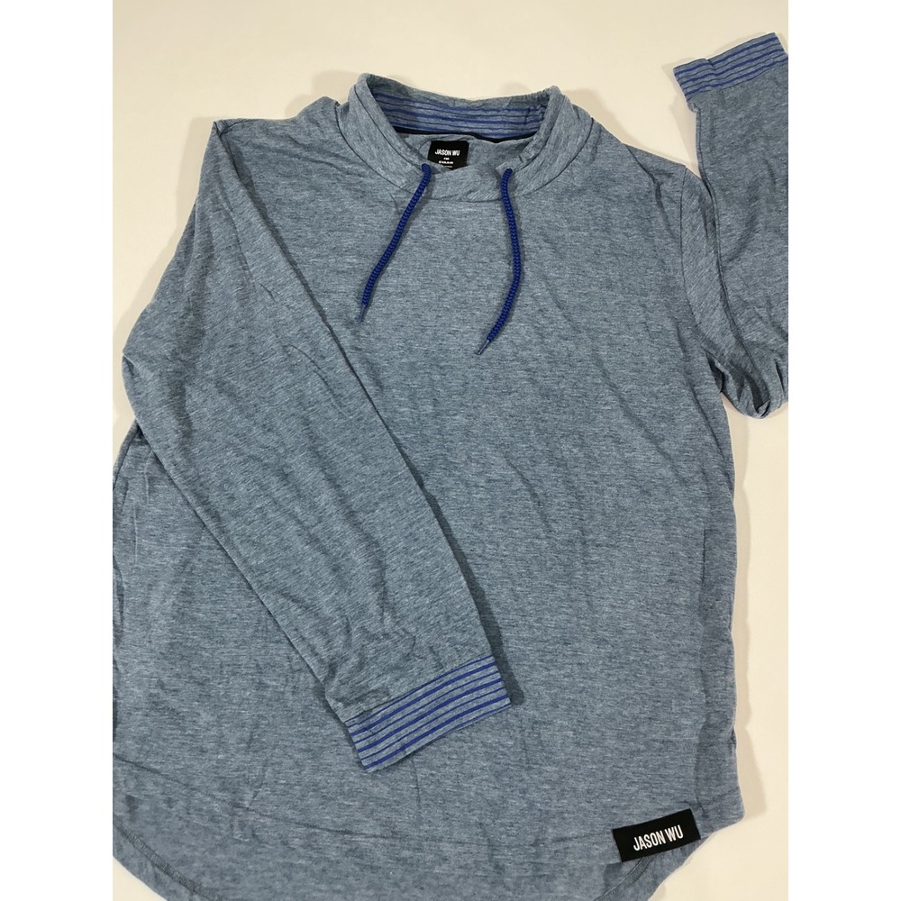 Jason Wu Fo EVA Air Blue Heathered Lounge Top Cowl Neck Pullover Men's Size L